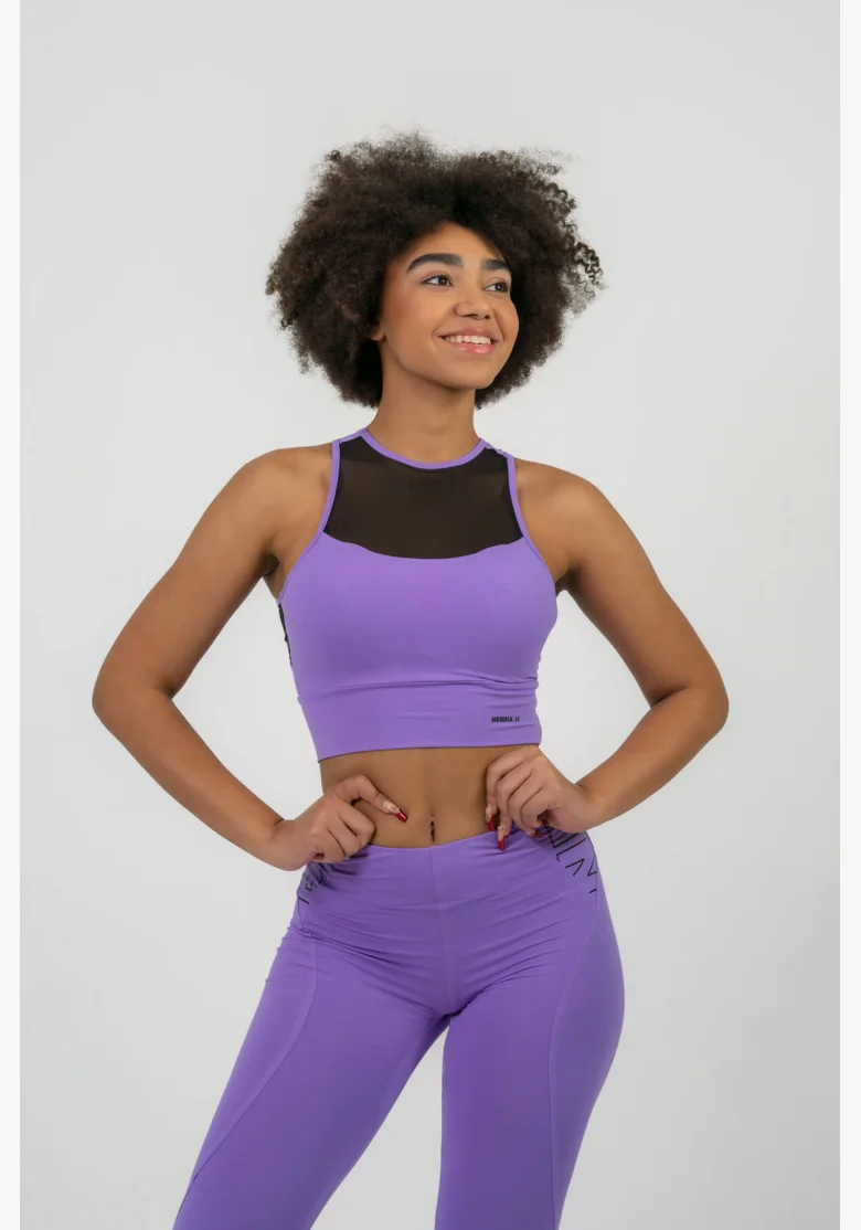 NEBBIA FIT Activewear vystužená športová podprsenka lila