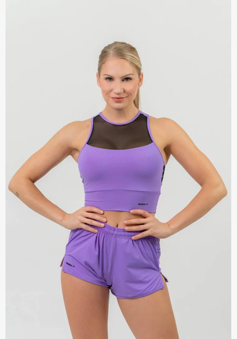 NEBBIA FIT Activewear vystužená športová podprsenka lila
