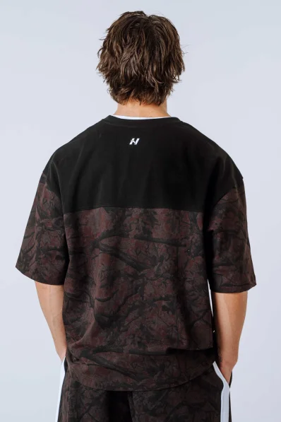 NEBBIA Oversized tričko POWER Camo tmavé 2
