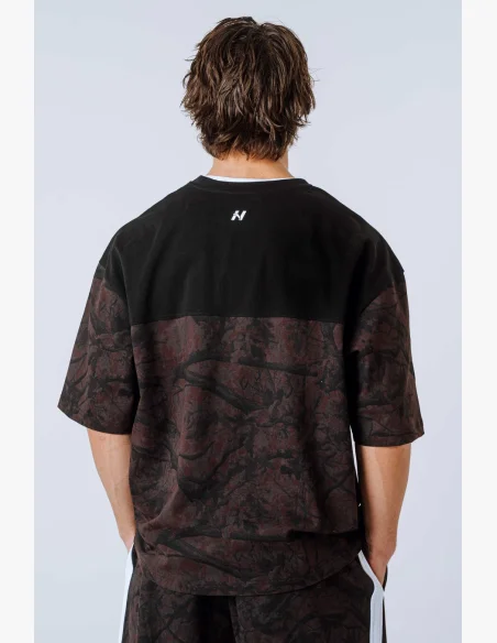 NEBBIA Oversized tričko POWER Camo tmavé