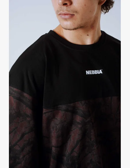 NEBBIA Oversized tričko POWER Camo tmavé
