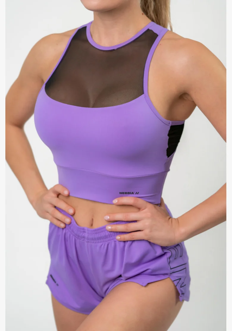 NEBBIA FIT Activewear vystužená športová podprsenka lila
