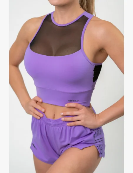 NEBBIA FIT Activewear vystužená športová podprsenka lila