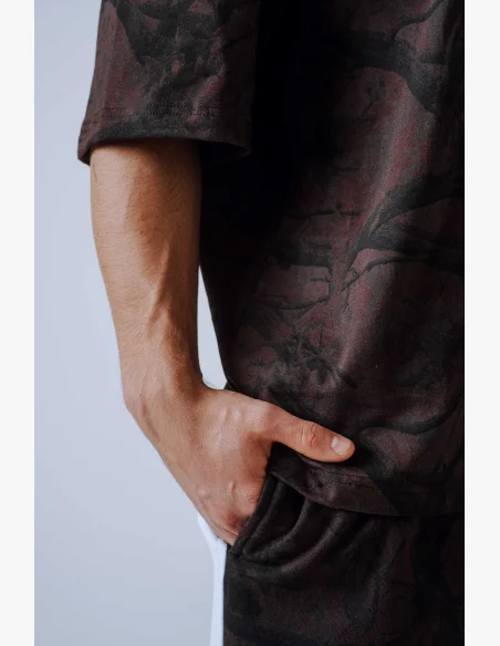 NEBBIA Oversized tričko POWER Camo tmavé