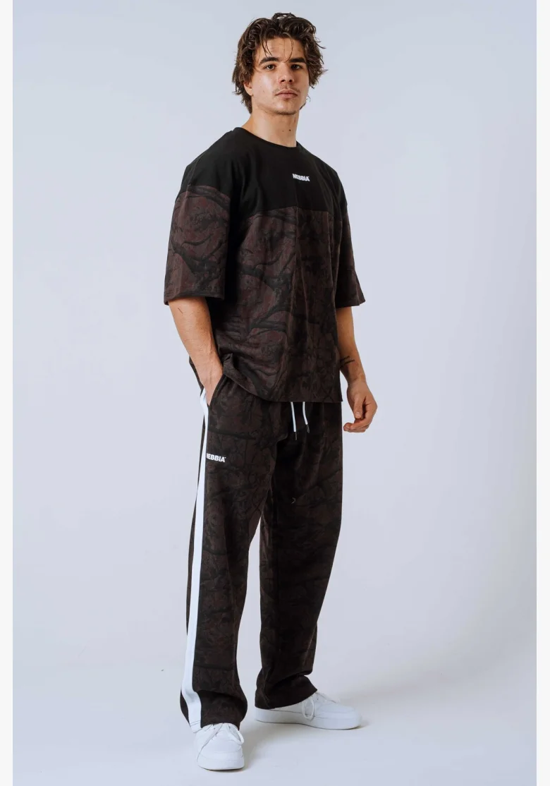 NEBBIA Oversized tričko POWER Camo tmavé