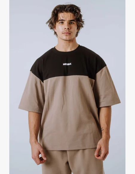 NEBBIA Oversized tričko POWER béžové