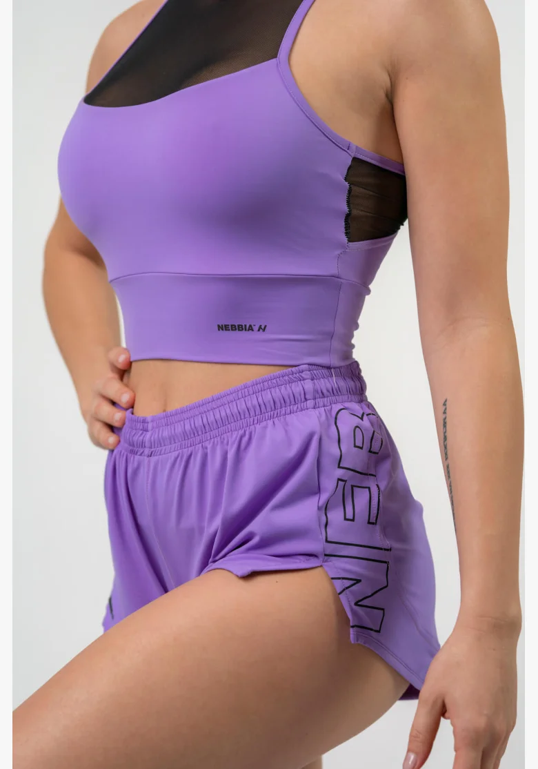 NEBBIA FIT Activewear vystužená športová podprsenka lila
