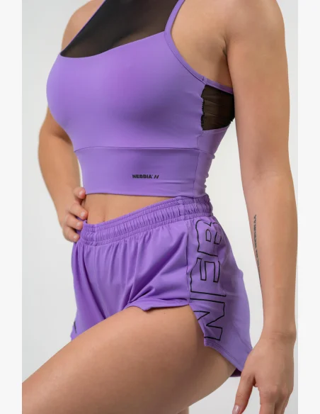 NEBBIA FIT Activewear vystužená športová podprsenka lila