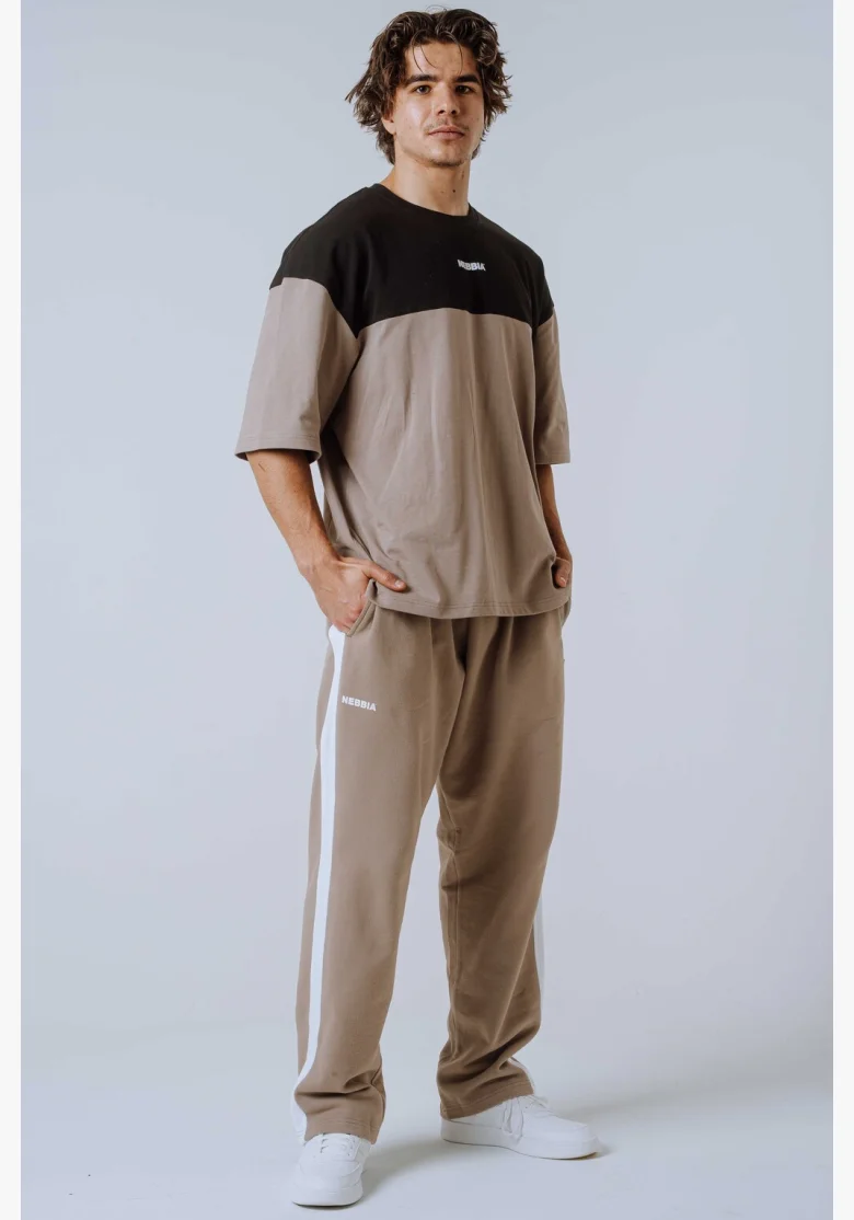 NEBBIA Oversized tričko POWER béžové
