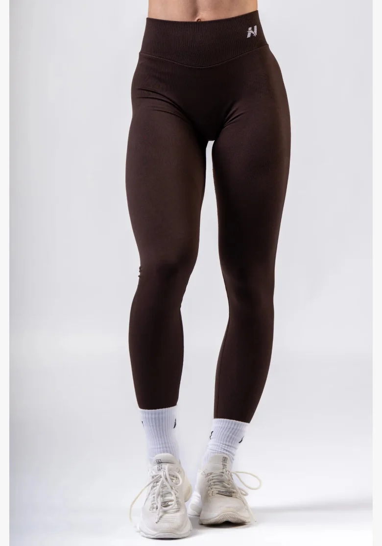NEBBIA High-waist push-up legíny POWER hnedé