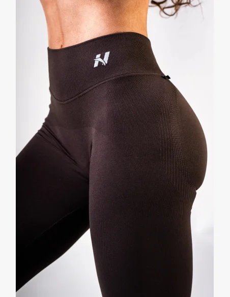 NEBBIA High-waist push-up legíny POWER hnedé