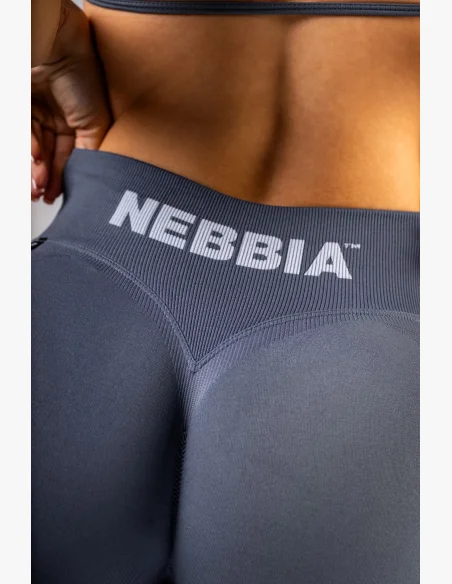 NEBBIA High-waist push-up legíny POWER sivé