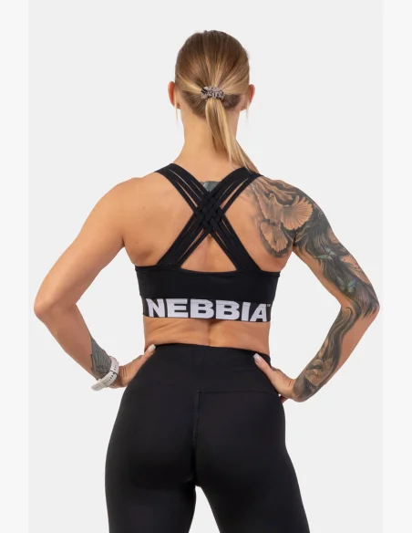 NEBBIA Športová podprsenka so strihom Cross Back čierna