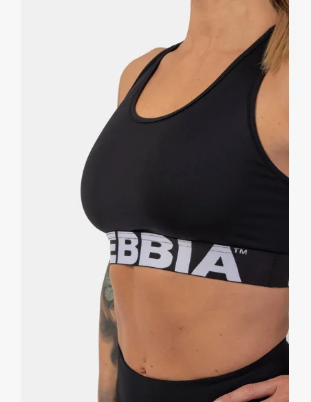 NEBBIA Športová podprsenka so strihom Cross Back čierna