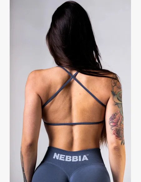 NEBBIA Open-back športová podprsenka POWER sivá