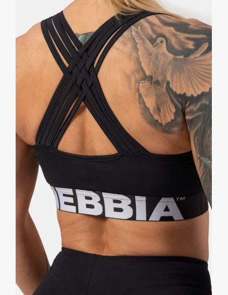 NEBBIA Športová podprsenka so strihom Cross Back čierna