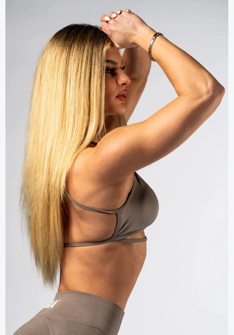 NEBBIA Open-back športová podprsenka POWER béžová