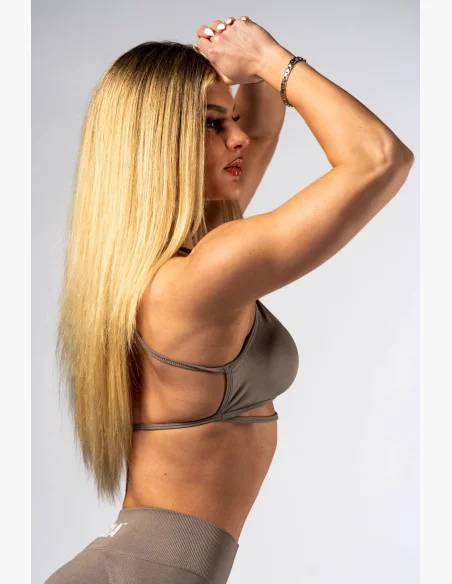 NEBBIA Open-back športová podprsenka POWER béžová