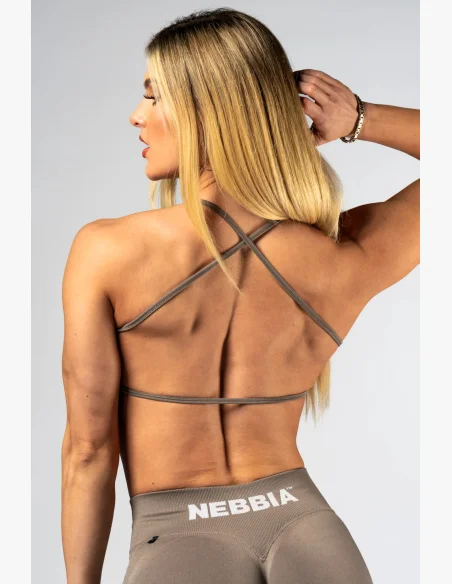 NEBBIA Open-back športová podprsenka POWER béžová