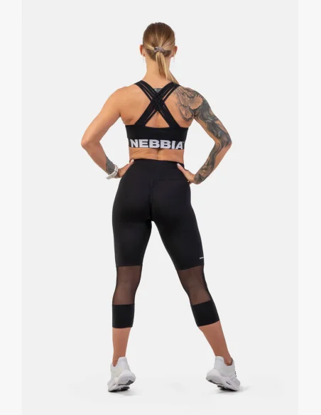 NEBBIA Športová podprsenka so strihom Cross Back čierna