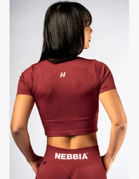 NEBBIA Seamless krátky top s krátkym rukávom POWER červený