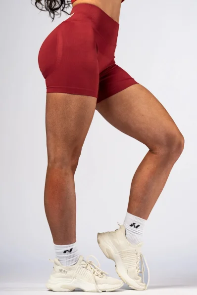 NEBBIA High-waist push-up šortky POWER červené 2