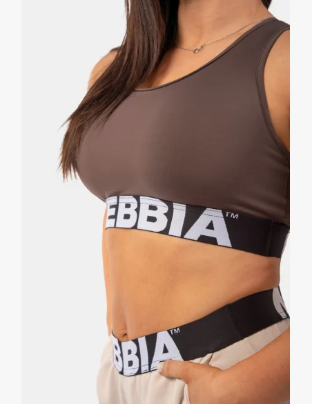 NEBBIA Športová podprsenka s strihom Cross Back hnedá