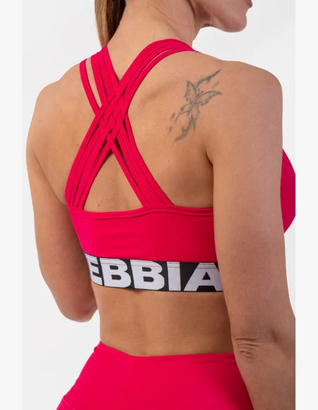 NEBBIA Športová podprsenka s strihom Cross Back ružová