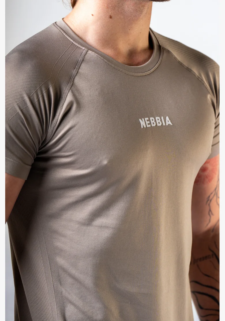 NEBBIA Seamless tričko s krátkymi rukávmi POWER béžové
