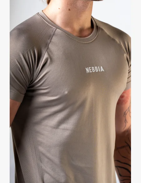 NEBBIA Seamless tričko s krátkymi rukávmi POWER béžové