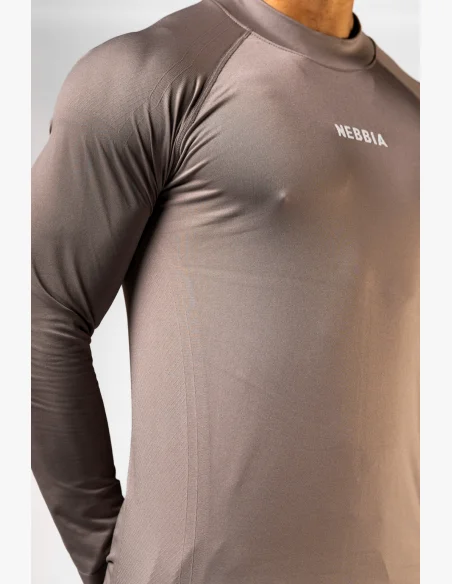 NEBBIA Seamless tričko s dlhým rukávom POWER béžová