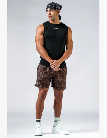 NEBBIA Tréningové šortky POWER Camo tmavé
