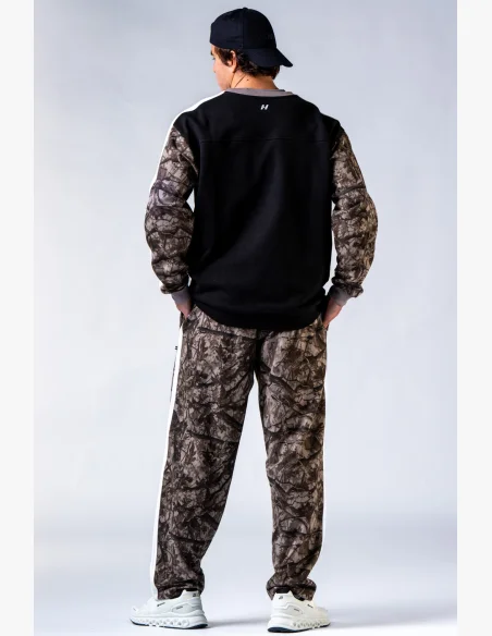 NEBBIA Relaxed fit mikina POWER Camo bledá