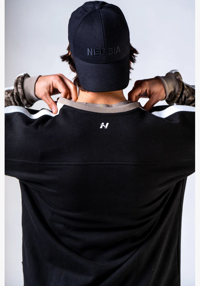 NEBBIA Relaxed fit mikina POWER Camo bledá