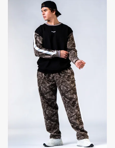NEBBIA Relaxed fit mikina POWER Camo bledá