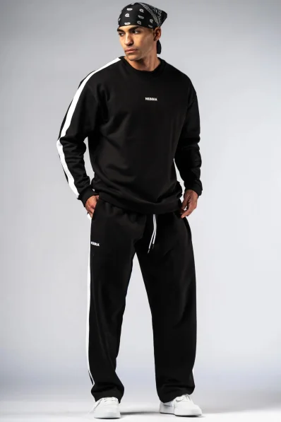 NEBBIA Relaxed fit tepláky POWER čierne