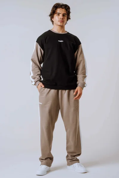 NEBBIA Relaxed fit tepláky POWER béžové