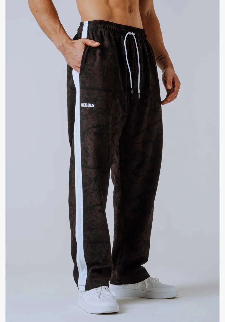 NEBBIA Relaxed fit tepláky POWER camo tmavé