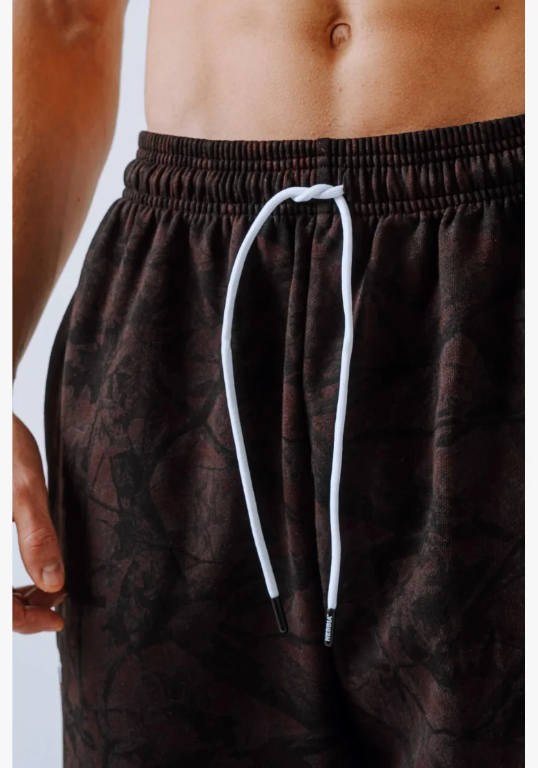 NEBBIA Relaxed fit tepláky POWER camo tmavé