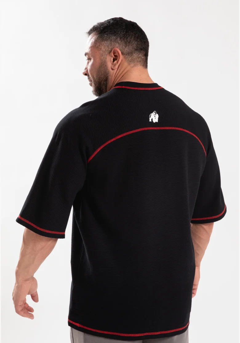 Gorilla Wear Pánske oversized tričko Finley - čierna/červená