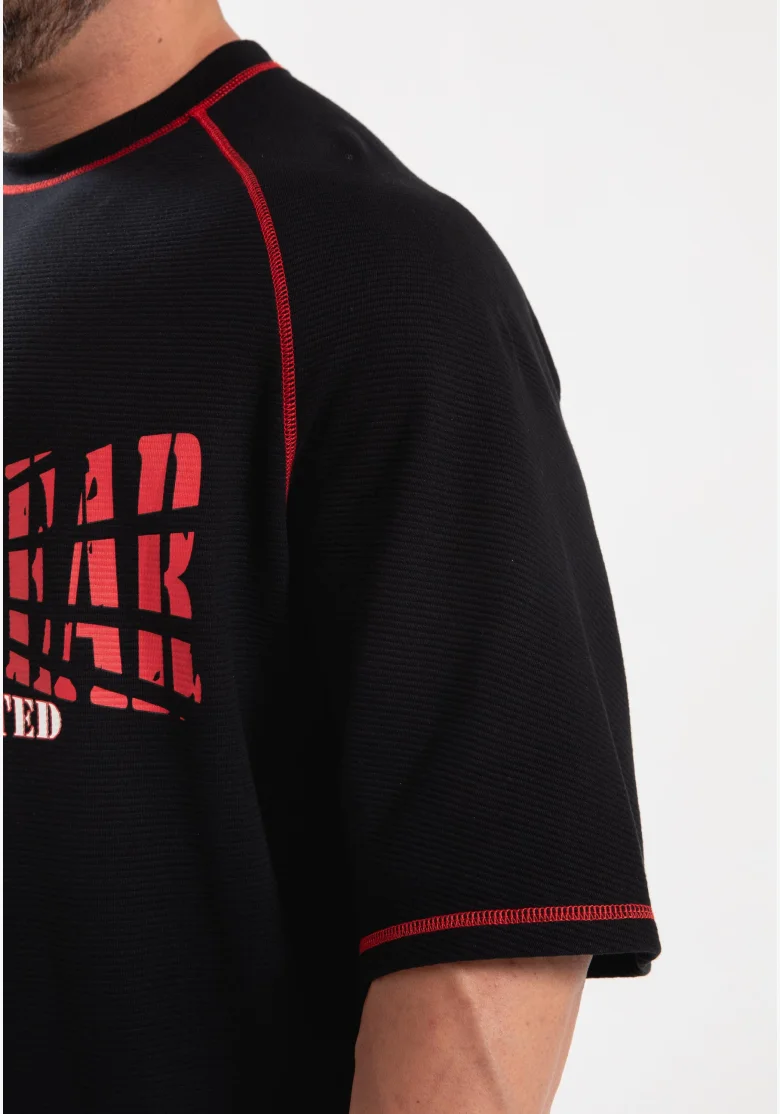 Gorilla Wear Pánske oversized tričko Finley - čierna/červená