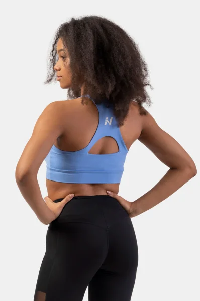 NEBBIA Športové slim-fit crop tielko modrá 2