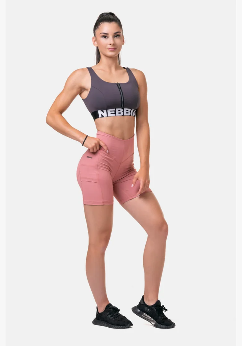 NEBBIA Fit & Smart dámske cyklistické šortky ružová