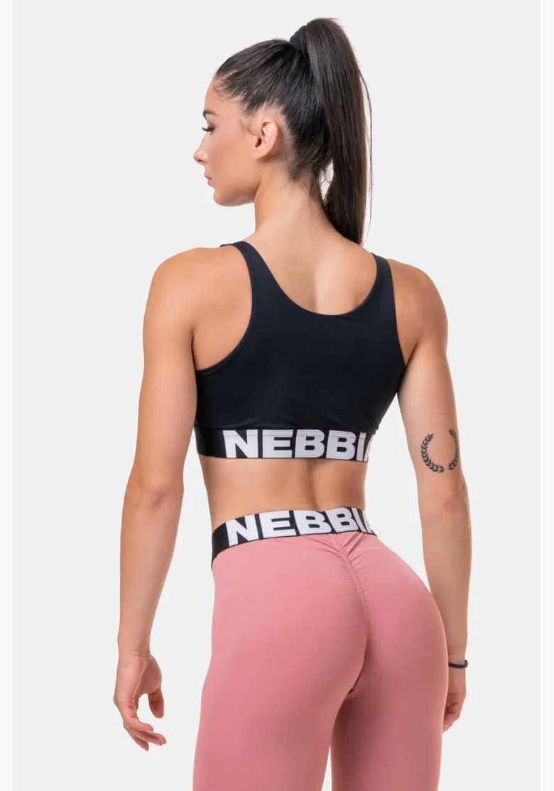 NEBBIA Smart Zip športová podprsenka čierna