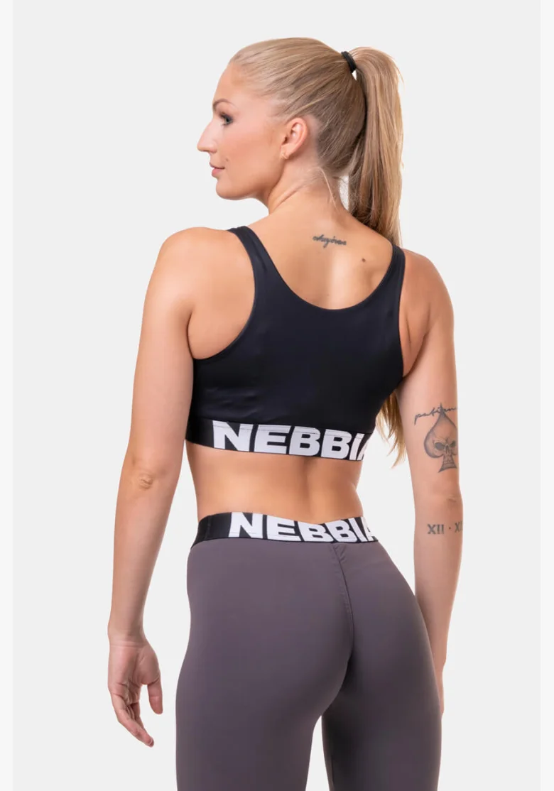 NEBBIA Smart Zip športová podprsenka čierna