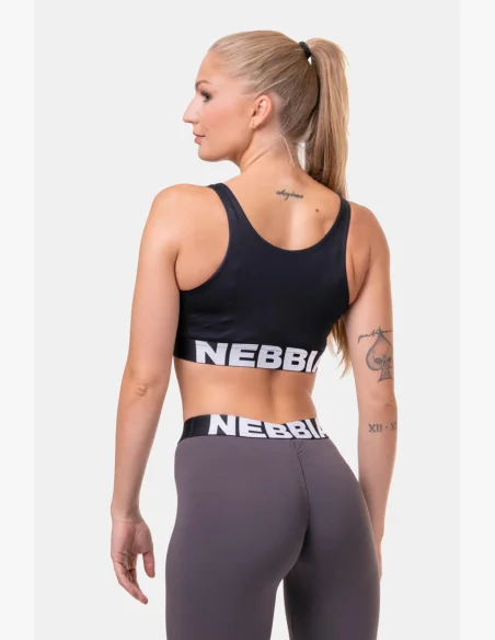 NEBBIA Smart Zip športová podprsenka čierna