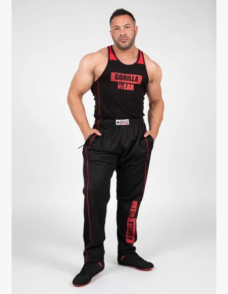 Gorilla Wear pánske tepláky Wallace Mesh – čierna/červená