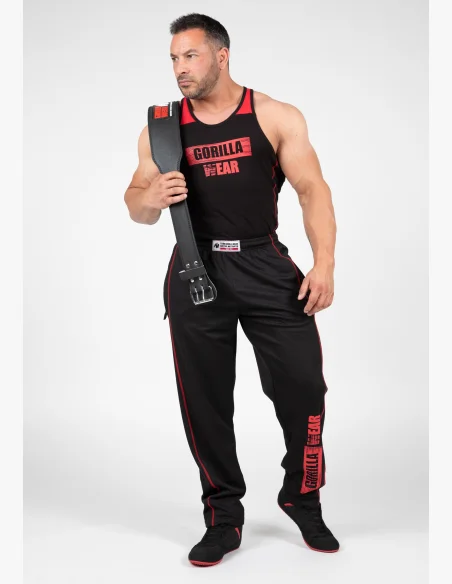 Gorilla Wear pánske tepláky Wallace Mesh – čierna/červená
