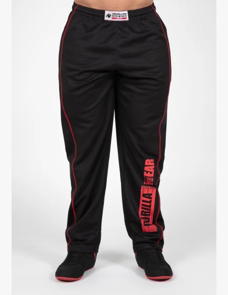 Gorilla Wear pánske tepláky Wallace Mesh – čierna/červená