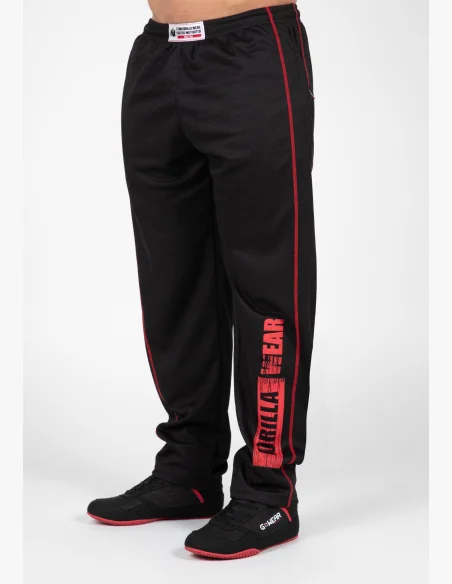 Gorilla Wear pánske tepláky Wallace Mesh – čierna/červená